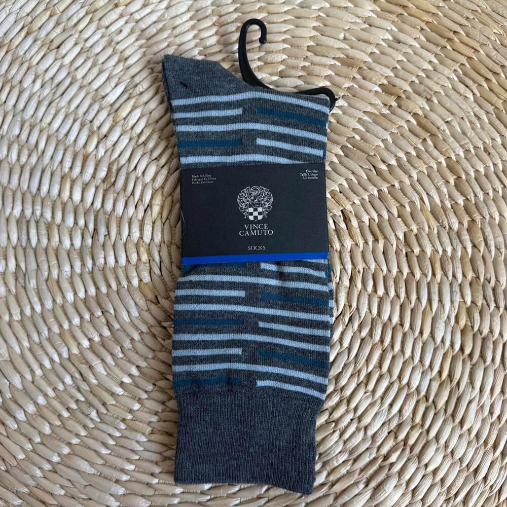 Vince Camuto Men's Striped Crew Socks